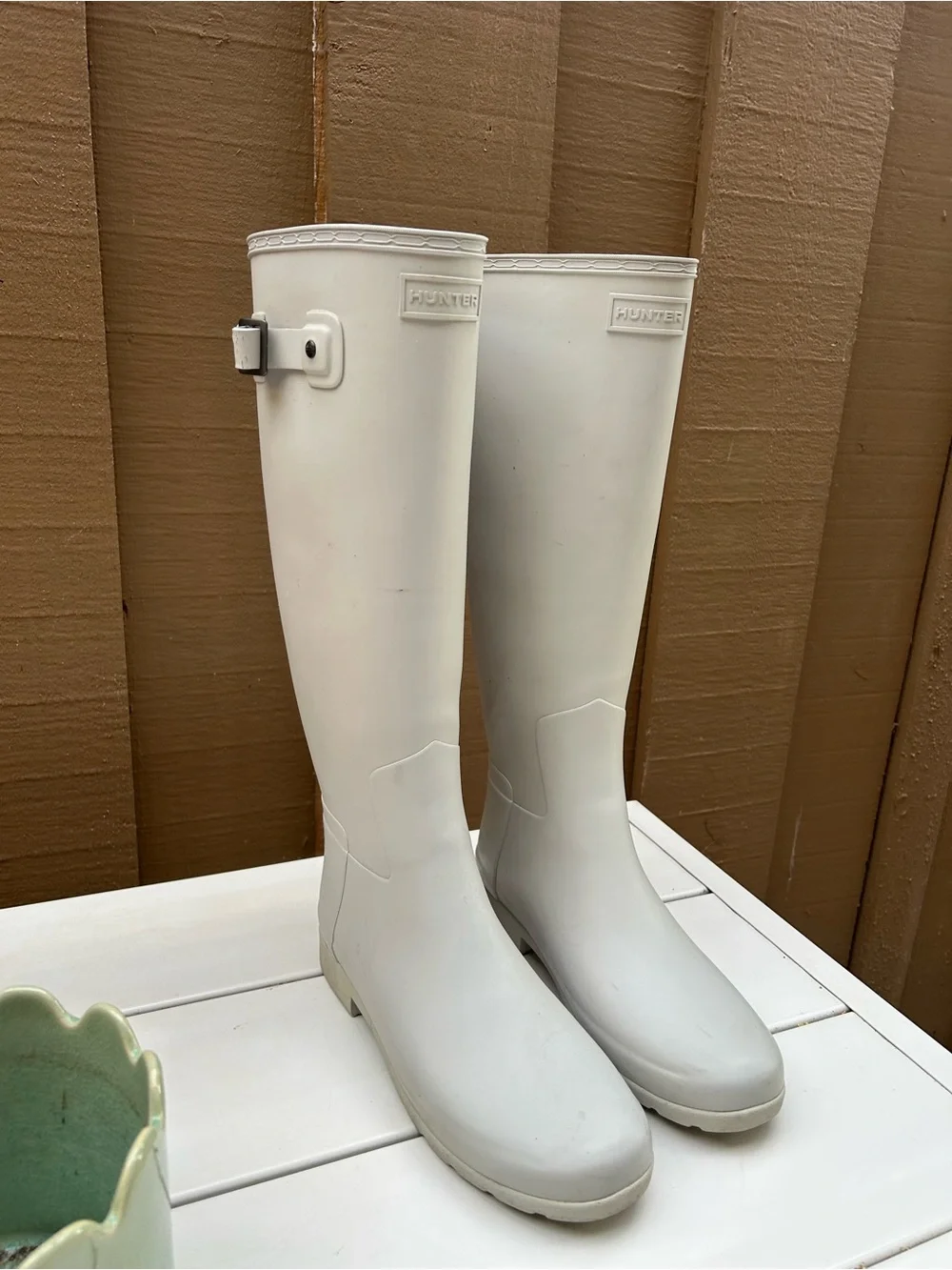 Hunter Light Grey Rain Boots Sz 9